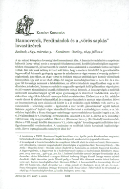 Hannoverek, Ferdinándok És a „Vörös Sapkás" Lovastüzérek Szolnok, 1849