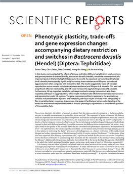 Phenotypic Plasticity, Trade-Offs and Gene Expression Changes