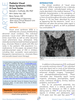 Pediatric Visual Snow Syndrome (VSS): a Case Series