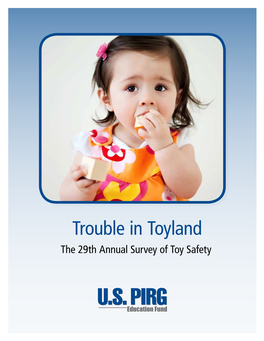 Trouble in Toyland the 29Th Annual Survey of Toy Safety TROUBLE in TOYLAND