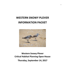 Western Snowy Plover Information Packet