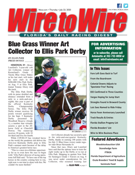 Blue Grass Winner Art Collector to Ellis Park Derby