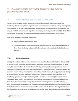 Water Quality in the South SK River Basin