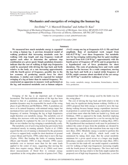 Mechanics and Energetics of Swinging the Human Leg Jiro Doke1,*, J