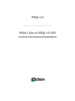 What's New in Pervasive PSQL