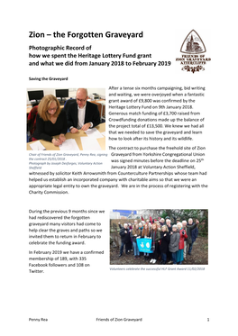 Zion – the Forgotten Graveyard Photographic Record of How We Spent the Heritage Lottery Fund Grant and What We Did from January 2018 to February 2019