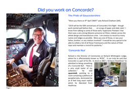 Did You Work on Concorde?