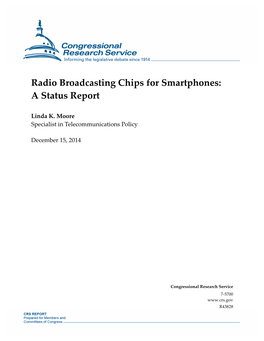 Radio Broadcasting Chips for Smartphones: a Status Report