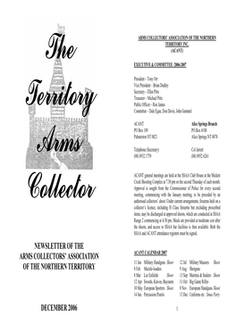 Newsletter of the Arms Collectors' Association Of