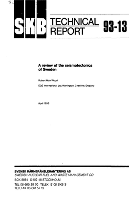 A Review of the Seismotectonics of Sweden