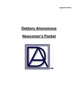 Debtors Anonymous Newcomer's Packet