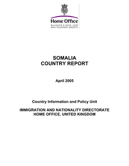 Somali Clan Structure Annex B Main Minority Groups Annex C Political Organisations Annex D Prominent People Annex E List of Source Material Annex F 1