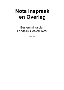 Nota Inspraak En Overleg