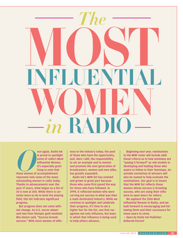 INFLUENTIAL WOMEN in RAD I O