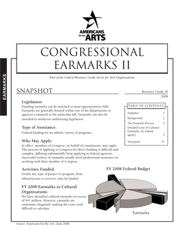 Congressional Earmarks II