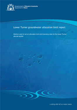 Lower Turner Groundwater Allocation Limit Report
