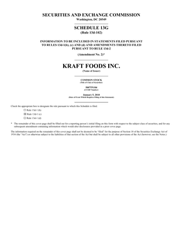 KRAFT FOODS INC. (Name of Issuer)