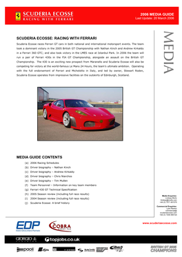 2006 Media Guide Scuderia Ecosse: Racing with Ferrari