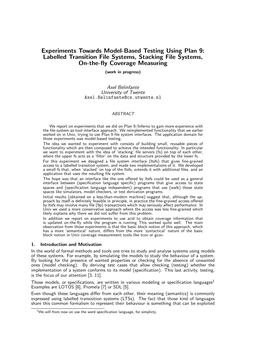 Labelled Transition File Systems, Stacking File Systems, On-The-Fly