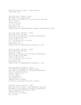 ACSAA Slide Set # 10901: Pahari Masters Long Label List Painting