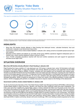 Yobe State Weekly Situation Report No