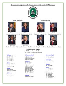 Congressional Sportsmen's Caucus Membership in the 117Th Congress