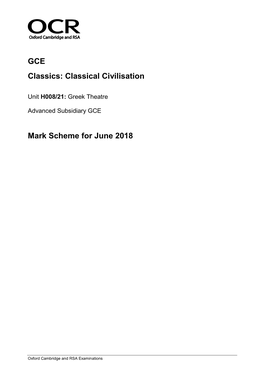 Mark Scheme for June 2018