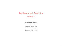 Mathematical Statistics Course # 1