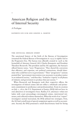 American Religion and the Rise of Internal Security