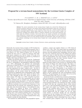 Proposal for a Terrane-Based Nomenclature for the Lewisian Gneiss Complex of NW Scotland