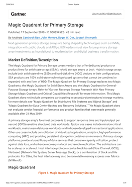 Magic Quadrant for Primary Storage