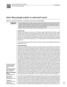 Sister Mary Joseph Nodule in Colorectal Cancer