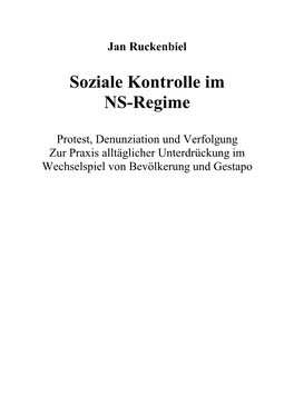 Soziale Kontrolle Im NS-Regime