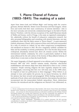 1. Pierre Chanel of Futuna (1803–1841): the Making of a Saint