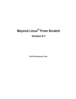 Beyond Linux from Scratch - Version 6.1