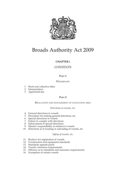 Broads Authority Act 2009