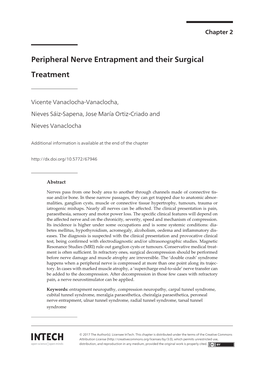 Peripheral Nerve Entrapment and Their Surgical Treatment
