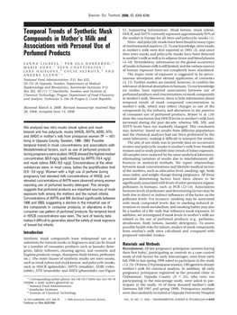 Temporal Trends of Synthetic Musk Compounds in Mother′S Milk And