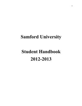 Samford University Student Handbook 2012-2013