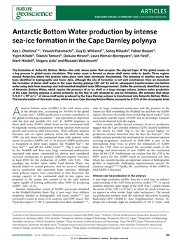 Antarctic Bottom Water Production by Intense Sea-Ice Formation in the Cape Darnley Polynya