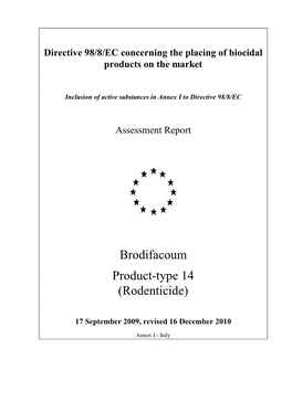 Brodifacoum Product-Type 14 (Rodenticide)