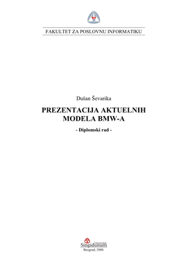 Prezentacija Aktuelnih Modela Bmw-A