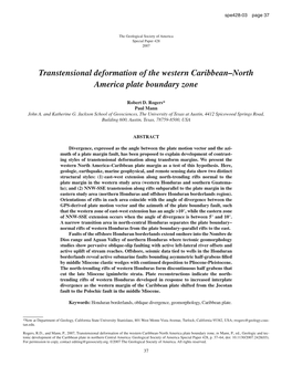 Transtensional Deformation of the Western Caribbean–North America Plate Boundary Zone