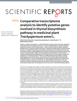 Comparative Transcriptome Analysis to Identify Putative Genes Involved In