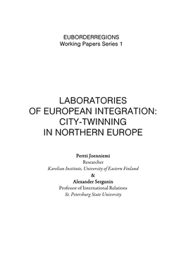 City-Twinning in Northern Europe