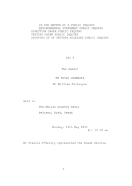 Strategic Issues Related to the A5 Western Transport Corridor Proposals