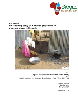 Report on the Feasibility Study on a National Programme for Domestic Biogas in Senegal