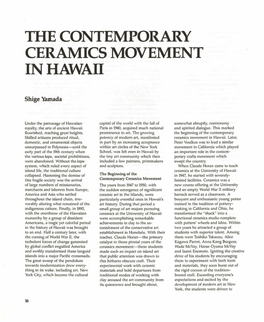 The Contemporary Ceramics Movement in Hawaii