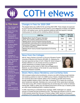 COTH E-News Summer 2019