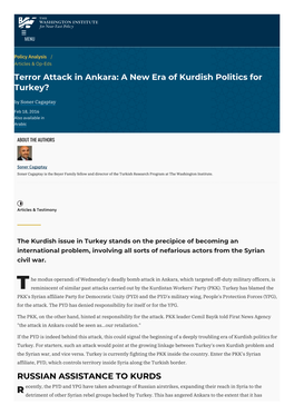 Terror Attack in Ankara: a New Era of Kurdish Politics for Turkey? | The